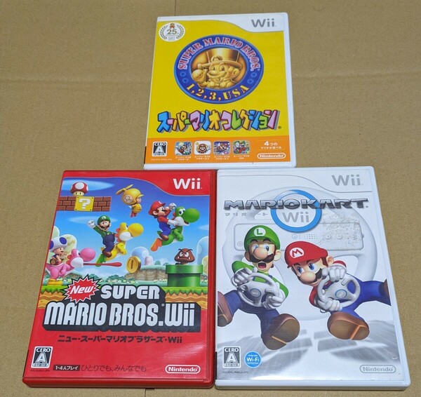 【送料無料】【Wii】 New スーパーマリオブラザーズ Wii マリオカートWii スーパーマリオコレクション 3点セットまとめ売り