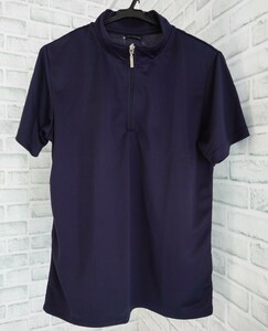 【未使用品】RAFFRULE/ラフルーレ　COOL＆DRY　半袖ポロシャツ　ハーフジップ　サイズ　Ｍ　カラー　ネイビー　メンズ