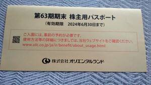 東京ディズニーランド 東京ディズニーシー パスポート チケット　株主優待 1枚 （有効期限 2024年6月30日まで）