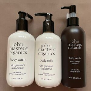 【新品未開封】john masters organics ジョンマスターオーガニック ボディウォッシュ2本＆ミルク1本(合計3本)