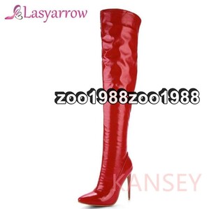  high schi let boots sexy on knees boots sexy red black. tent leather long boots 
