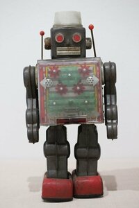 . река игрушка жестяная пластина робот Showa Retro подлинная вещь работоспособность не проверялась 5490-80 размер 