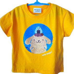 サンリオ　キャラクターズ　& ミモランド　ポムポムプリン　リバーシブルスパンコールTシャツ　90サイズ