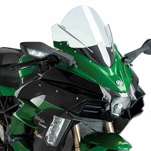 在庫あり Puig 9704W スクリーン Kawasaki Ninja H2 SX (18-23) H2 SX SE (22-23) [クリア] プーチ レーシング タイプ