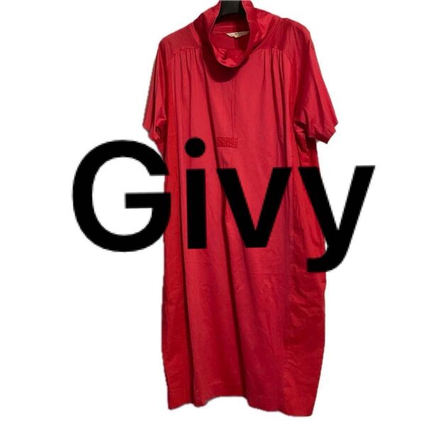 Givy ワンピース チュニック トップス 綿素材 半袖 ロールアップ可 ヴィンテージテイスト レナウンルック