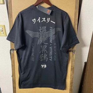 【新品】Y-3 ロゴ刺繍 バックプリント Tシャツ Lサイズ