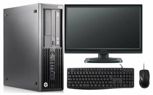 30日保証 Windows7 Pro 32BIT HP Z230 SFF Workstation Xeon E3 1200 V3シリーズ メモリ 4GB 新品SSD 512GB DVD 22インチモニター付