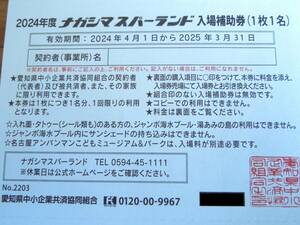 ナガシマスパーランド 入場補助券 3枚