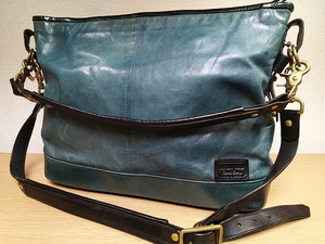 FLAT HEAD Flat Head WHB-1 Horse Hyde leather shoulder bag horse leather BAG stock bar g limited goods royal blue 