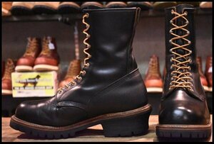 【10EEE 美品 94年】レッドウィング 699 ロガー ブラッククローム ロング 編み上げ レースアップ スチール無し ブーツ redwing HOPESMORE