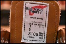 【8D 美品 19年】レッドウィング 8106 オックスフォード 黒 ブラッククローム 短靴 ローカット 編み上げ ブーツ redwing HOPESMORE_画像8
