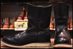 【9E 良品 10年】レッドウィング 8169 ペコス 黒 ブラッククローム プルオン クッションソール ブーツ redwing pecos HOPESMORE