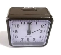 新品 小型 目覚まし時計 ミニ置き時計 (アラーム付き) ブラウン_画像2