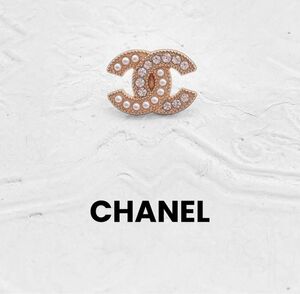 【CHANEL】ヴィンテージ　ボタン　ブローチ　ゴールド　パール　ビジュー