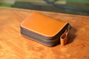  cow leather Camel nme coin case middle size 