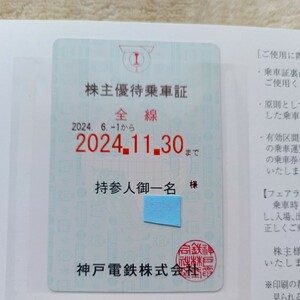 神戸電鉄株主優待乗車証（定期型）
