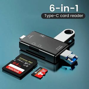 6in1 OTGマルチカードリーダー USB/microUSB/microSD