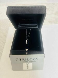 【美品】TRILOGY K18WG 0.2ct ダイヤモンドネックレス