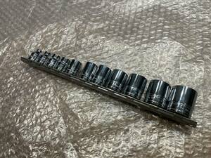 *③*1 start! selling out! all country free postage!* long-term keeping goods *SNAP-ON* Snap-on *3/8dr *12 angle Short socket set * -inch *USED treatment ***