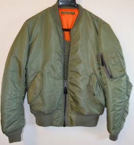 ◆美品 AVIREX アヴィレックス MA-1 マックィーン 縦ステッチ ハンター仕様 MIL-J-8279E (USAF) フライトジャケット MEDIUM/ L-2 A-2 B-15 