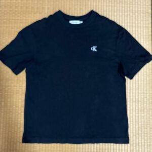 Calvin Klein Calvin Klein Logo embroidery big Silhouette T-shirt black rare 