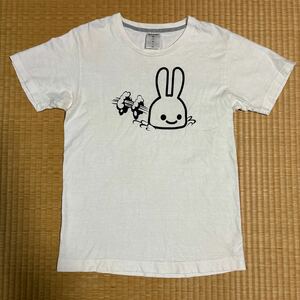 CUNE バクプリ入り うさぎ ロゴ Tシャツ 白 レア キューン ウサギ