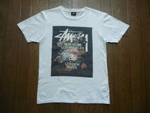 STUSSY　ステューシー　ワールドツアー　フラワー　半袖　Tシャツ　サイズS_画像1