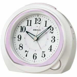 セイコー 目覚し時計 KR890P スタンダードタイプ 白薄ピンク アナログ