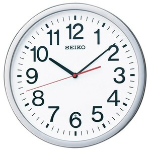 セイコー オフィスタイプ 電波時計 壁掛け時計 KX229S 連続秒針 銀色メタリック アナログ