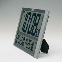 セイコー クロック ネクスタイム 電波 掛置兼用時計 ZS450S 温湿度表示付 銀色メタリック塗装 デジタル SEIKO CLOCK 温度計 湿度計_画像2