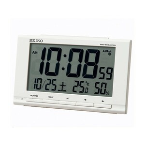 セイコー クロック 電波 目覚し時計 SQ789W 温度 湿度表示 電子音アラーム 白 ホワイト デジタル SEIKO CLOCK
