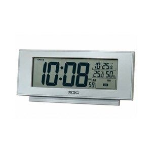 セイコー クロック 快適環境NAVI 電波目覚し時計 SQ794S 温湿度表示 電子音アラーム 銀色メタリック塗装 シルバー デジタル