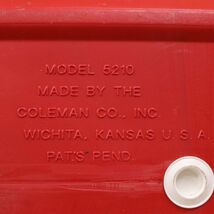 Coleman コールマン クーラーボックス モデル5210 赤 レッド レトロ ビンテージ レジャー アウトドア W34×D24×H26cm ZA368_画像9