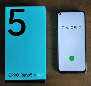 中古美品 Reno5 A 6.5インチ メモリー6GB ストレージ128GB シルバーブラック ワイモバイル