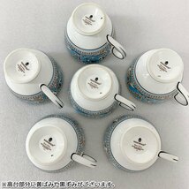 FR03 [送料無料/中古品] ウェッジウッド WEDGWOOD フロレンティーン ターコイズ ティーカップ&ソーサー リー 6客セット 箱付き_画像4