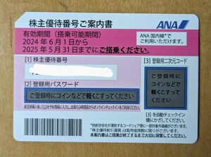 株主優待　全日空 ANA　有効期限：2025年5月31日