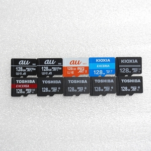 ■ microSDXC 128GB ■ まとめて 10枚セット / 動作品 フォーマット済 ジャンク 扱い microsd microSDカード 東芝 等 / E289