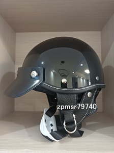  new goods!! retro Harley shorty - manner semi-hat helmet Ocean Beetle gloss having . black L size 