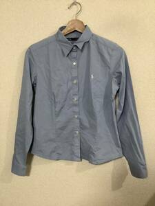 RALPHLAUREN Ralph Lauren cotton shirt long sleeve shirt blue lady's select old clothes 
