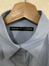 RALPHLAUREN ラルフローレン　コットンシャツ　長袖シャツ　ブルー　レディース　セレクト　古着_画像3