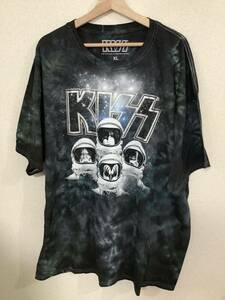 kiss ロゴプリント　半袖Tシャツ　オフィシャル　タイダイ染　ロック　洋楽　ビンテージ　古着　メンズ　XL