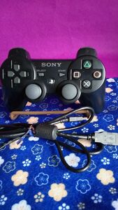 ソニーDUALSHOCK3 デュアルショック3 SONY純正品 ブラックおまけUSBケーブル１本