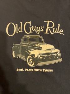 ★USA古着★OLD GUY'S RULE クラシックカーイラスト両面プリントTシャツ ホットロッド黒★XLサイズ★送料無料!!