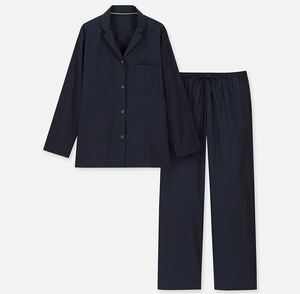 新品☆UNIQLO(ユニクロ)ソフトストレッチパジャマ長袖S☆