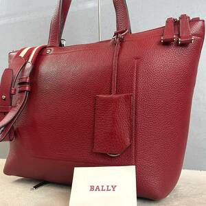  действующий превосходный товар Bally BALLY 2way большая сумка сумка на плечо tore spo кожа красный A4 место хранения большая вместимость кольцо для ключей очарование плечо . мужской бизнес 