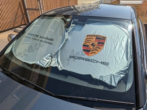 PORSCHE ポルシェ サンシェード UVカット 遮光 暑さ対策 日焼け防止 軽量コンパクト収納 ダッシュボード保護 FRI