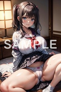 一点物☆美少女 ポスター A4 セクシー オリジナルイラスト 高画質光沢紙 制服 コスプレ 美尻 美乳 グラビア 下着 パンチラ 2次元 A24577