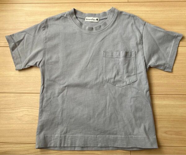 ★branshes★USAコットンバックプリント半袖Tシャツ★110㎝★グレー★