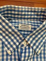 送料無料[フェアファクス] FAIRFAXシャツ 6607 メンズ長袖シャツ　ブルー　ギンガムチェック　４３サイズ_画像4