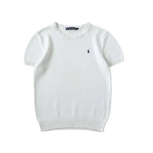  Ralph Lauren Ralph Lauren summer knitted short sleeves white navy blue po knee beautiful goods lady's 